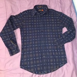 NYNE men's S blue multi button down